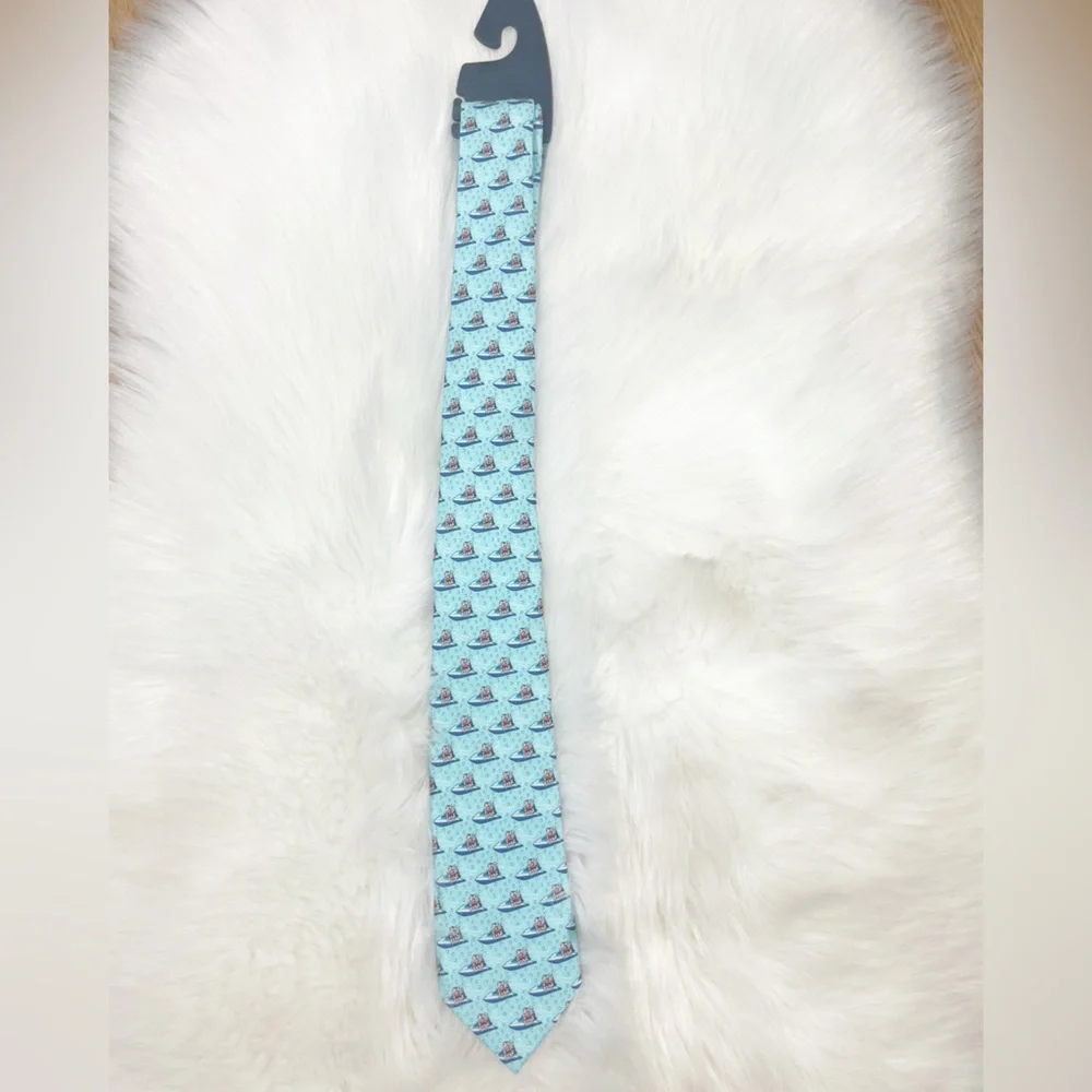 Vineyard Vines Boy's Island Paradise Jet Skiing Santa Print Tie NWT